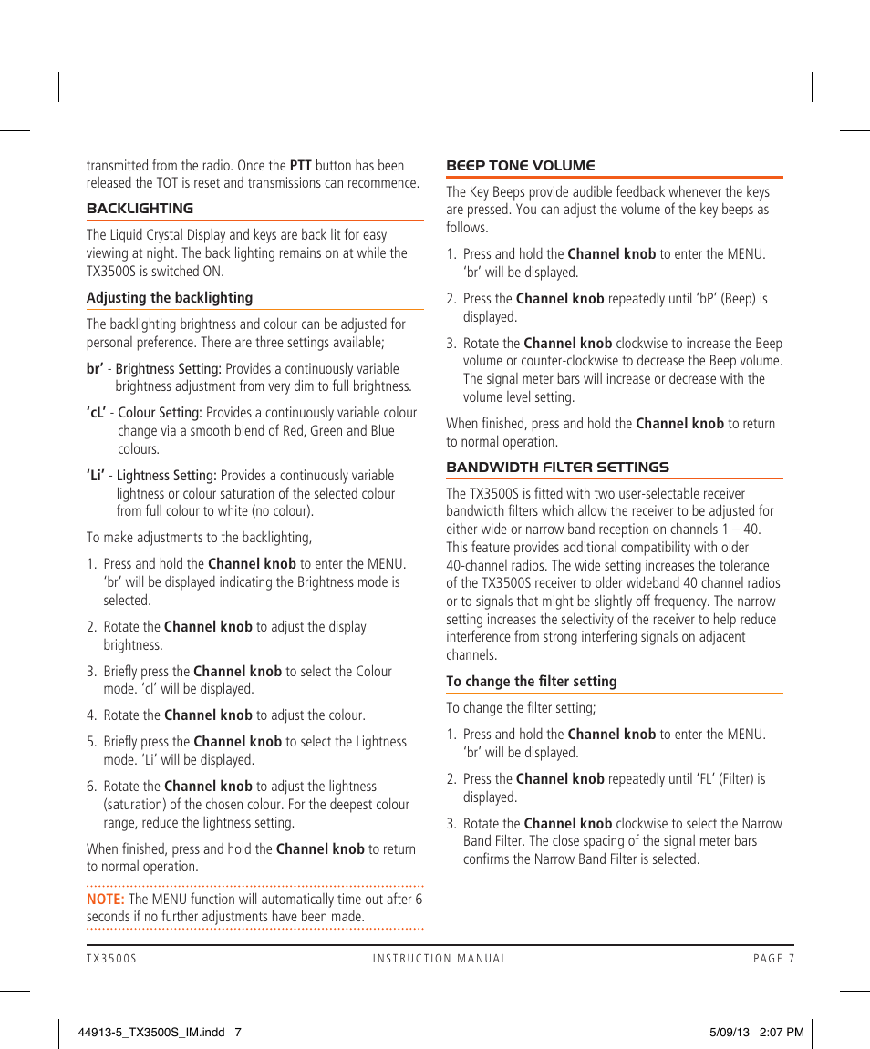 GME TX3500S User Manual | Page 7 / 28