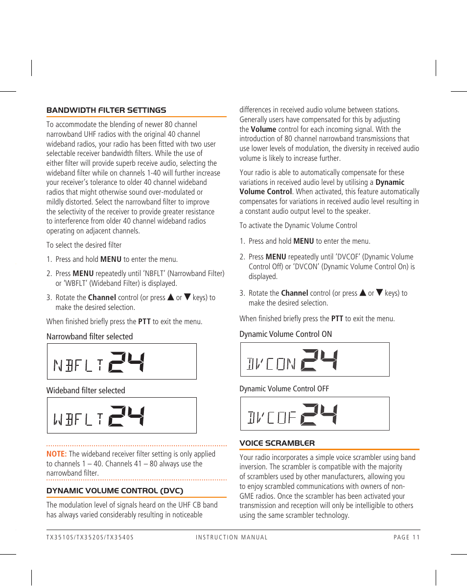 GME TX3540S User Manual | Page 11 / 40