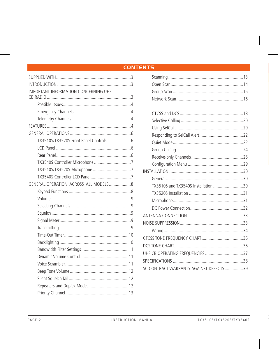 GME TX3520W User Manual | Page 2 / 52