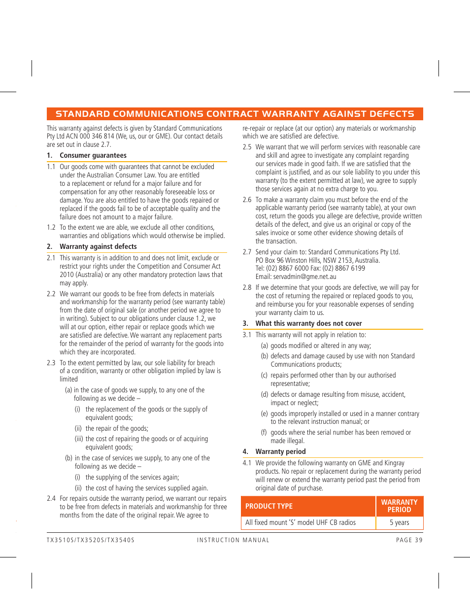 GME TX3520W User Manual | Page 39 / 52