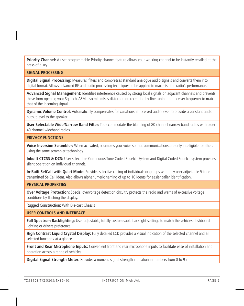 GME TX3520W User Manual | Page 5 / 52