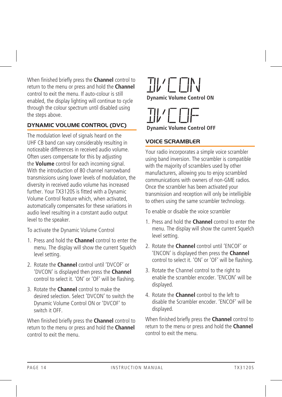 GME TX3120S User Manual | Page 14 / 40
