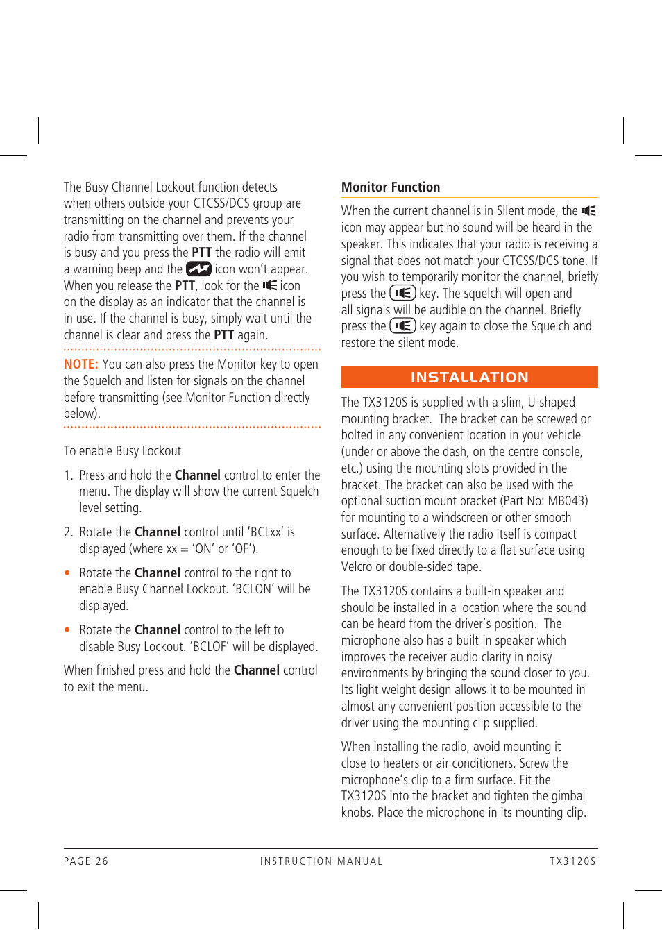 GME TX3120S User Manual | Page 26 / 40