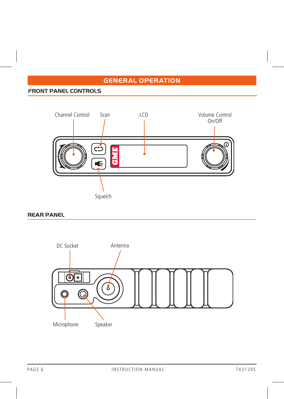 General operation | GME TX3120S User Manual | Page 6 / 40