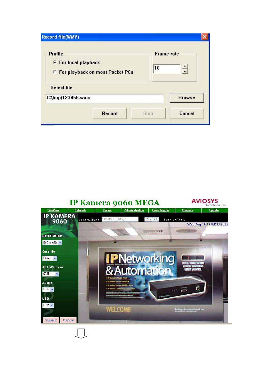 Cabletron Systems IP Kamera 9060A MP User Manual | Page 19 / 32
