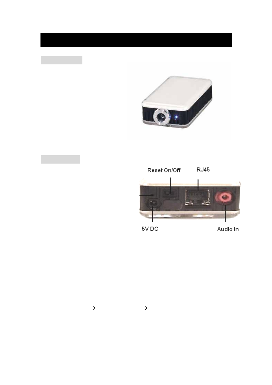 Interface description, Front panel, Rear panel | Cabletron Systems IP Kamera 9060A MP User Manual | Page 6 / 32