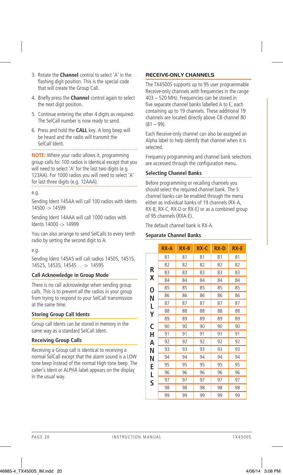 GME TX4500S User Manual | Page 20 / 32