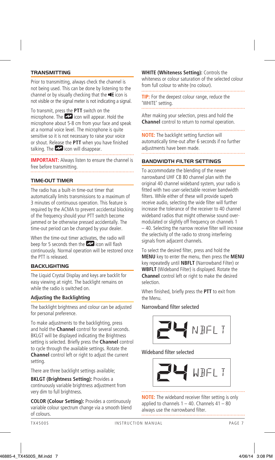 GME TX4500S User Manual | Page 7 / 32