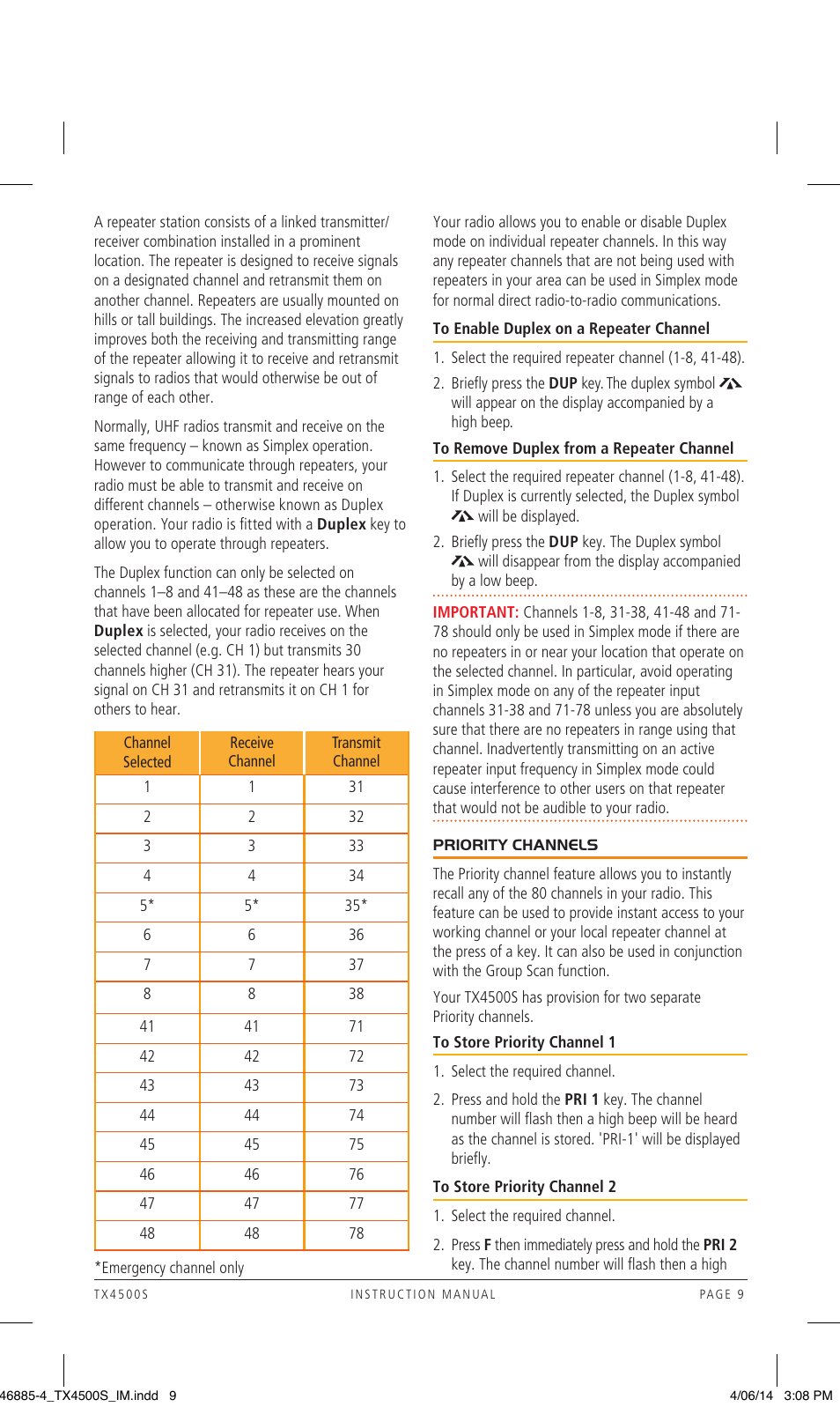 GME TX4500S User Manual | Page 9 / 32