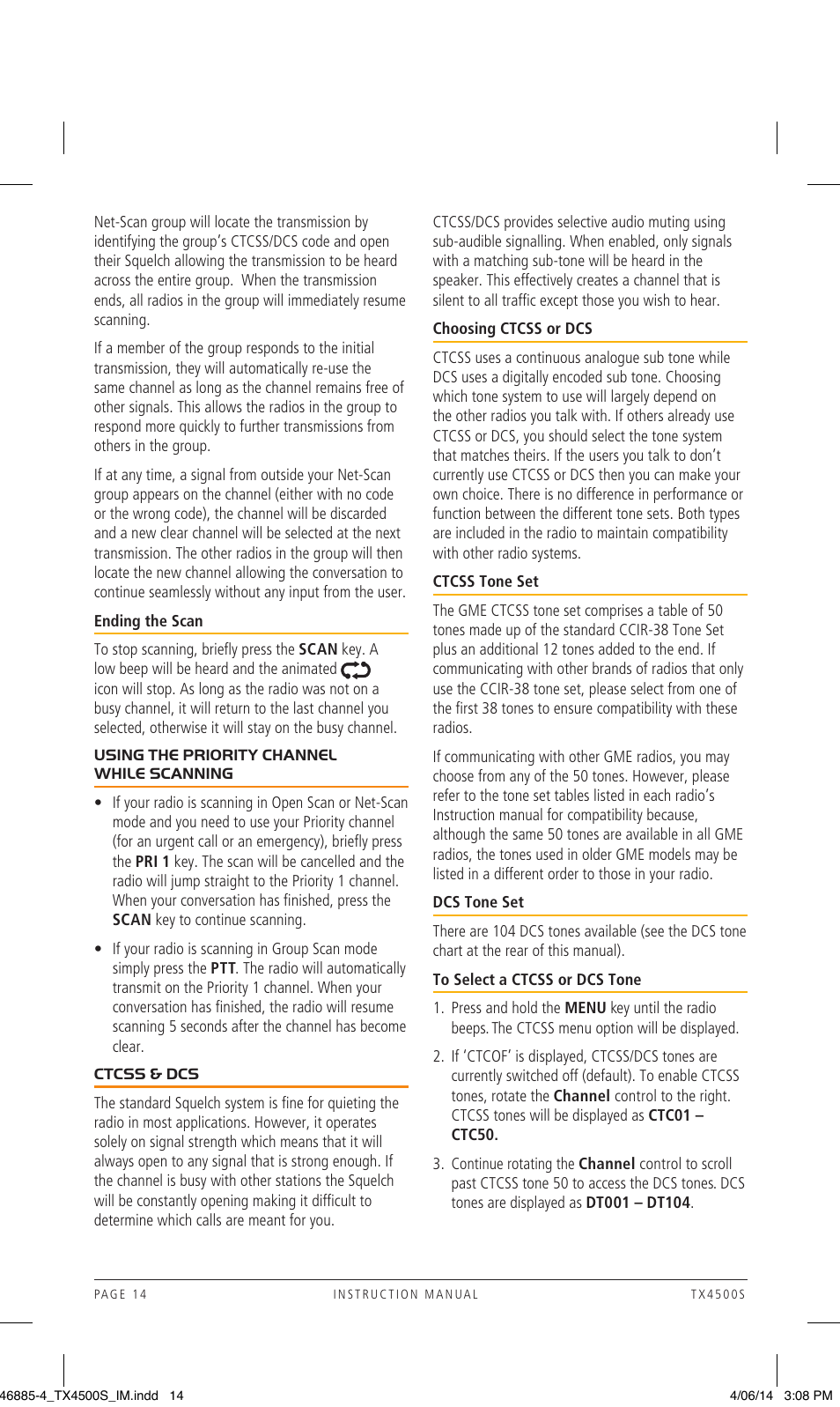 GME TX4500WS User Manual | Page 14 / 44