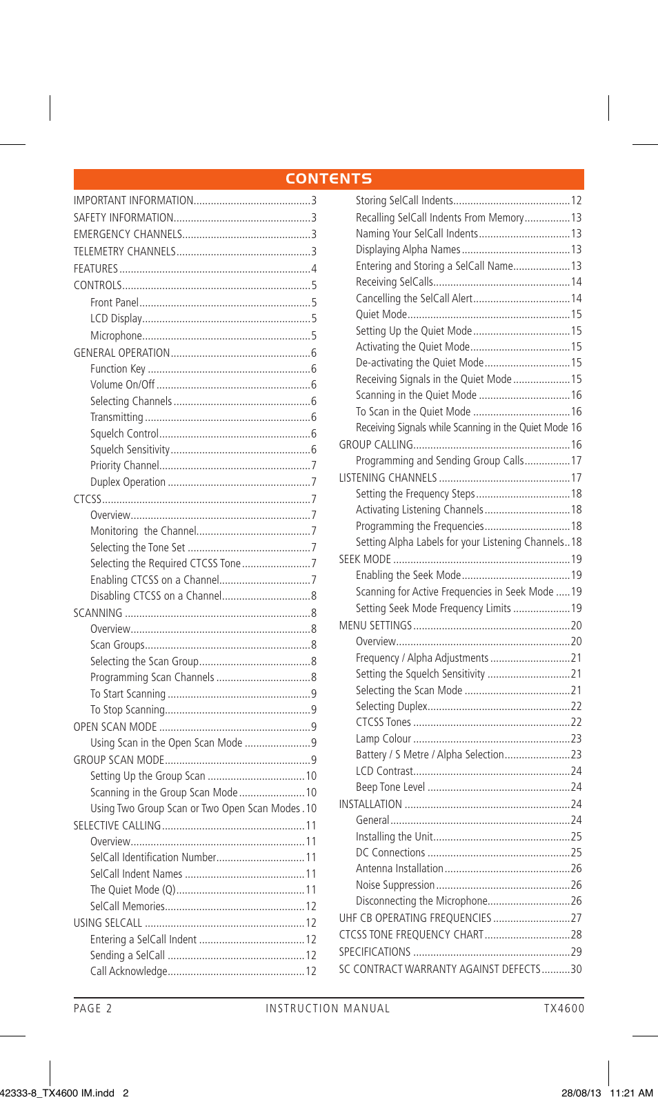 GME TX4600 User Manual | Page 2 / 32