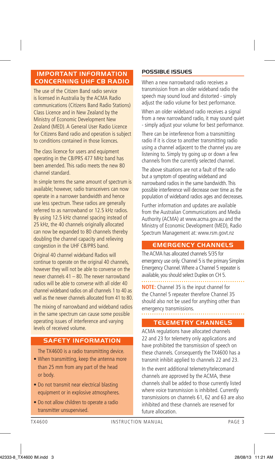 GME TX4600 User Manual | Page 3 / 32