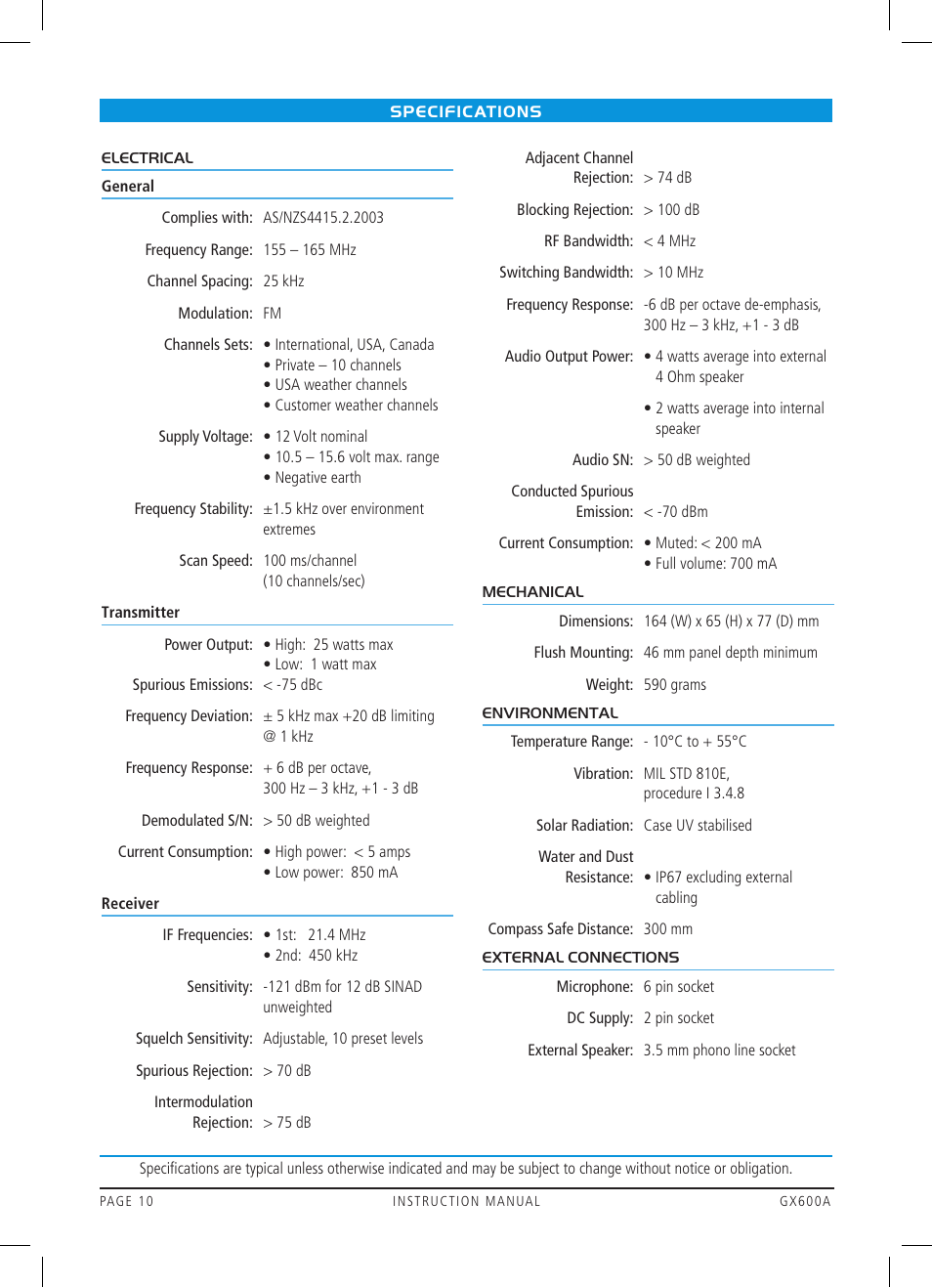 GME GX600 User Manual | Page 10 / 15