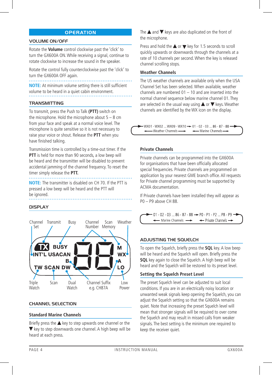 GME GX600 User Manual | Page 4 / 15