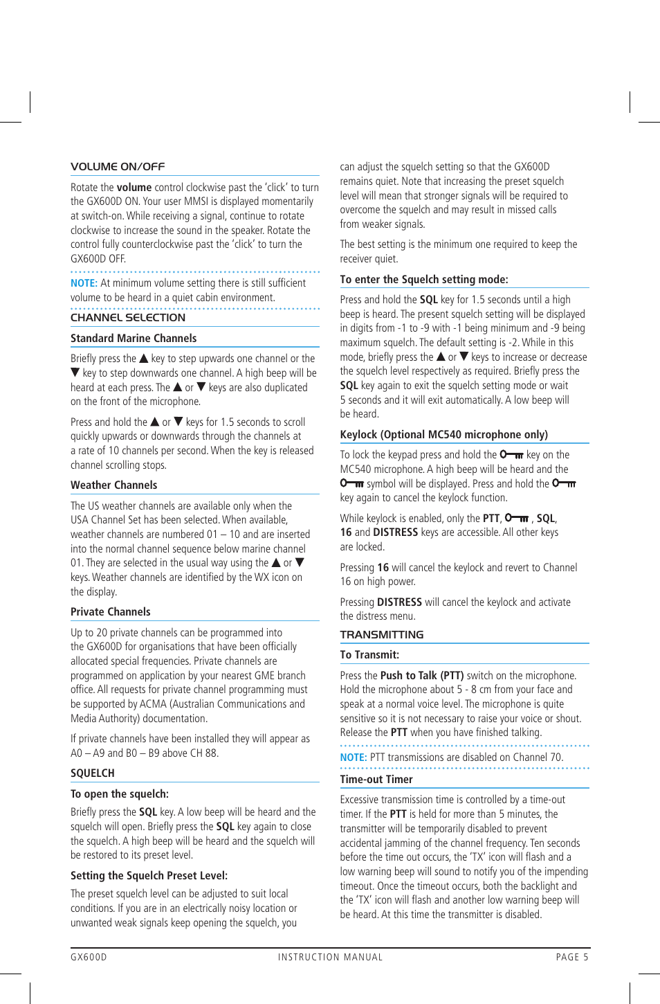 GME GX600DB User Manual | Page 5 / 27