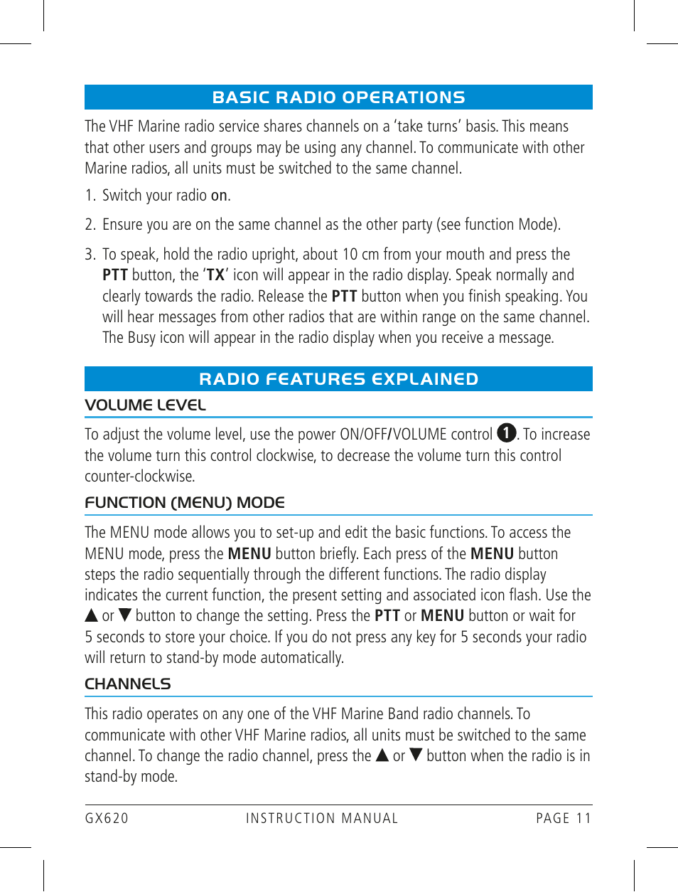 GME GX620 User Manual | Page 11 / 24