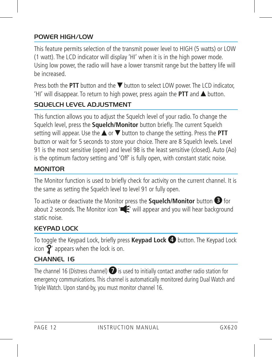 GME GX620 User Manual | Page 12 / 24