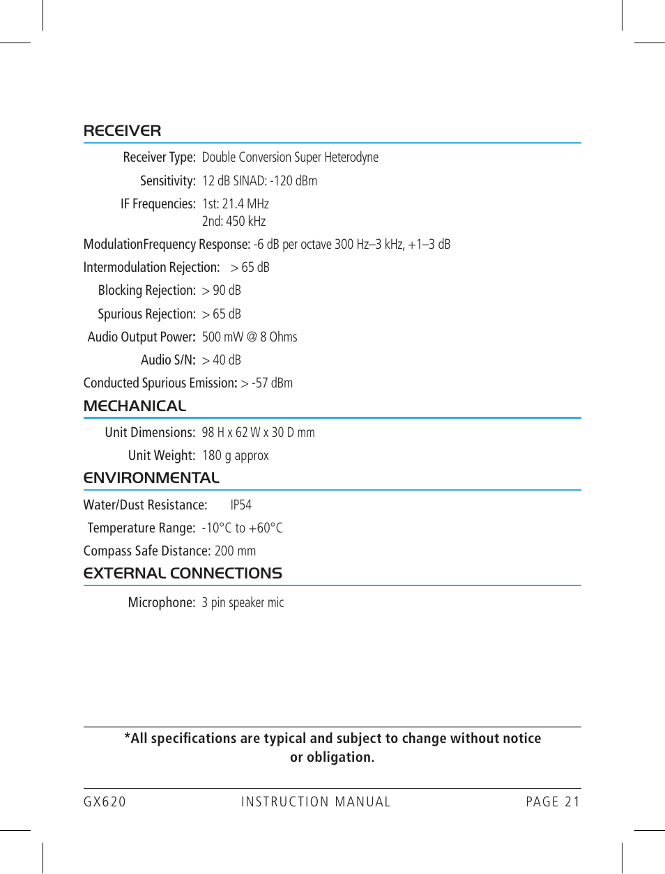 GME GX620 User Manual | Page 21 / 24