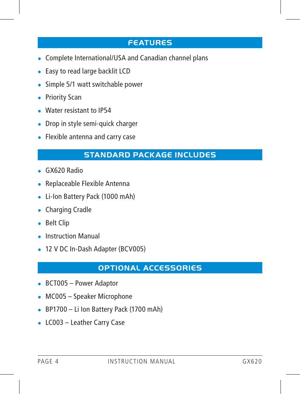 GME GX620 User Manual | Page 4 / 24