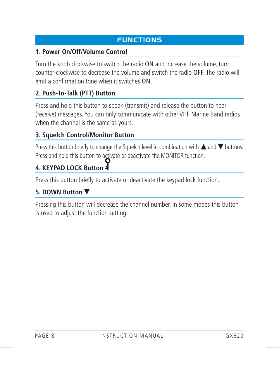 GME GX620 User Manual | Page 8 / 24