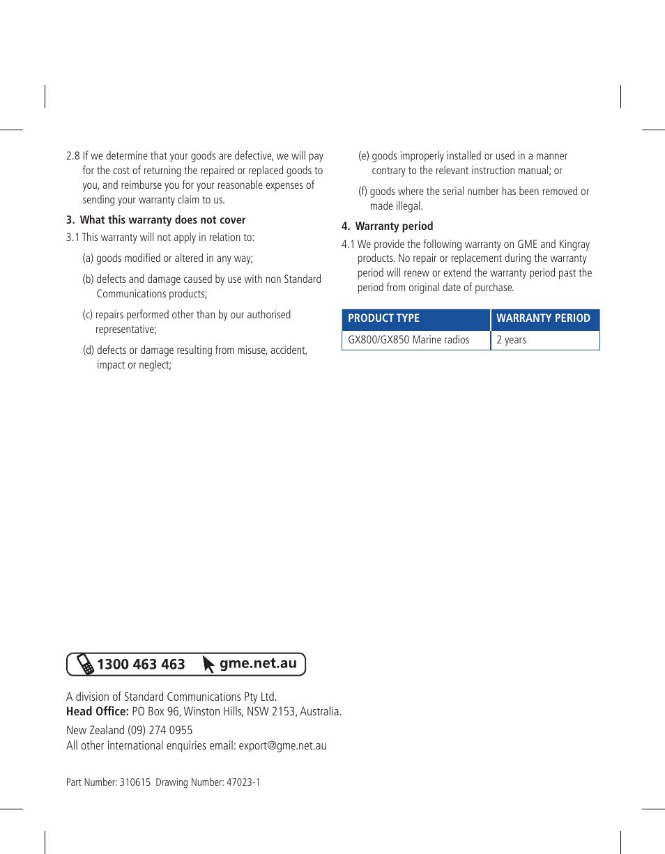 GME GX800W User Manual | Page 24 / 24