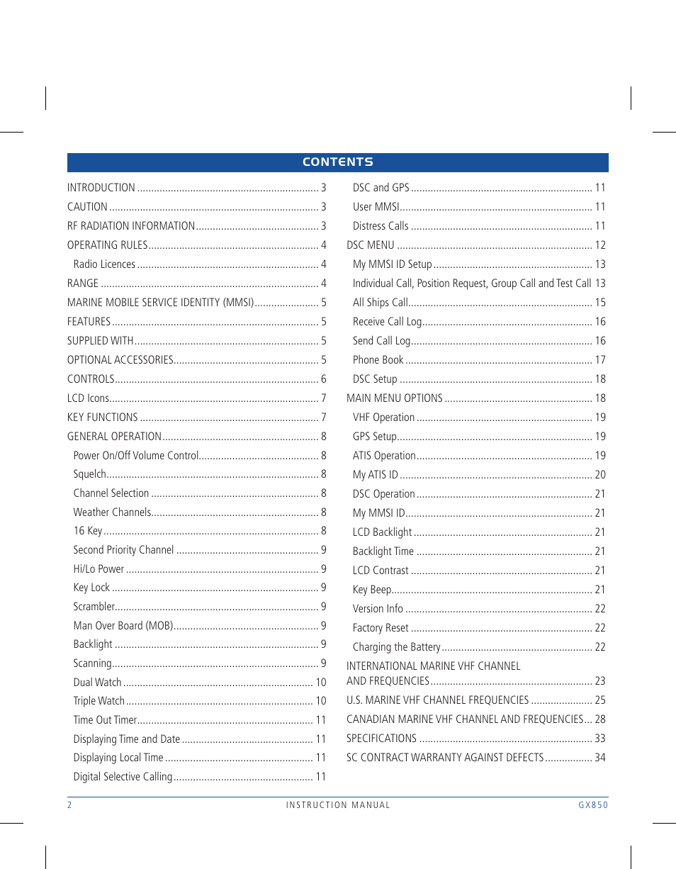 GME GX850W User Manual | Page 2 / 36