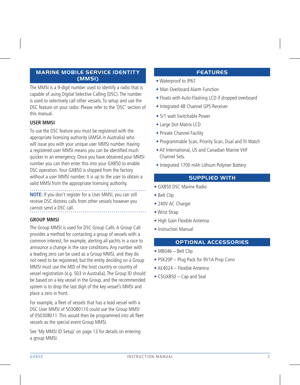 GME GX850W User Manual | Page 5 / 36
