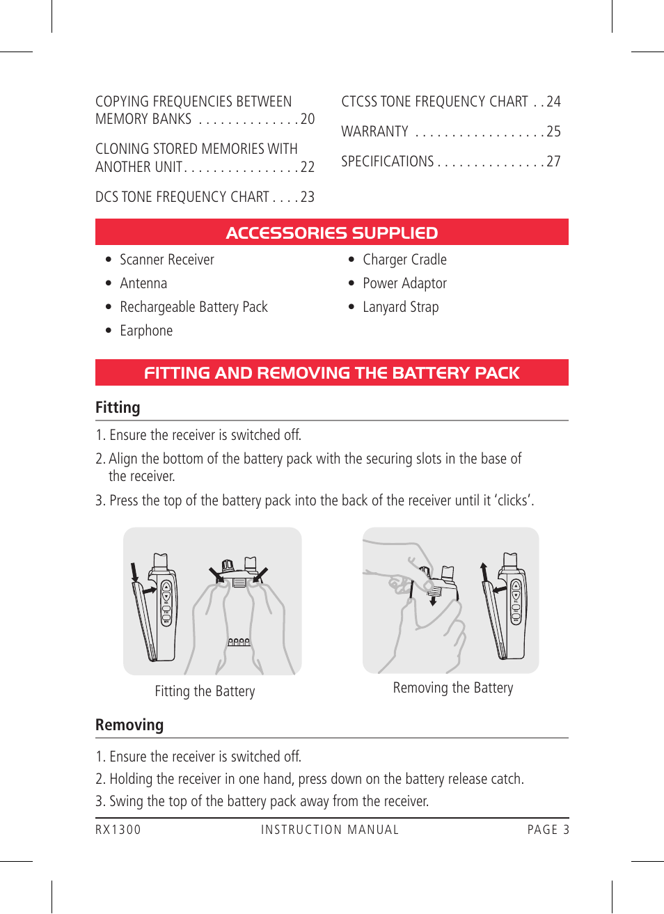 GME RX1300 User Manual | Page 3 / 28