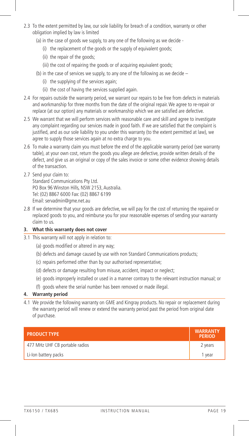 GME TX685 User Manual | Page 19 / 20