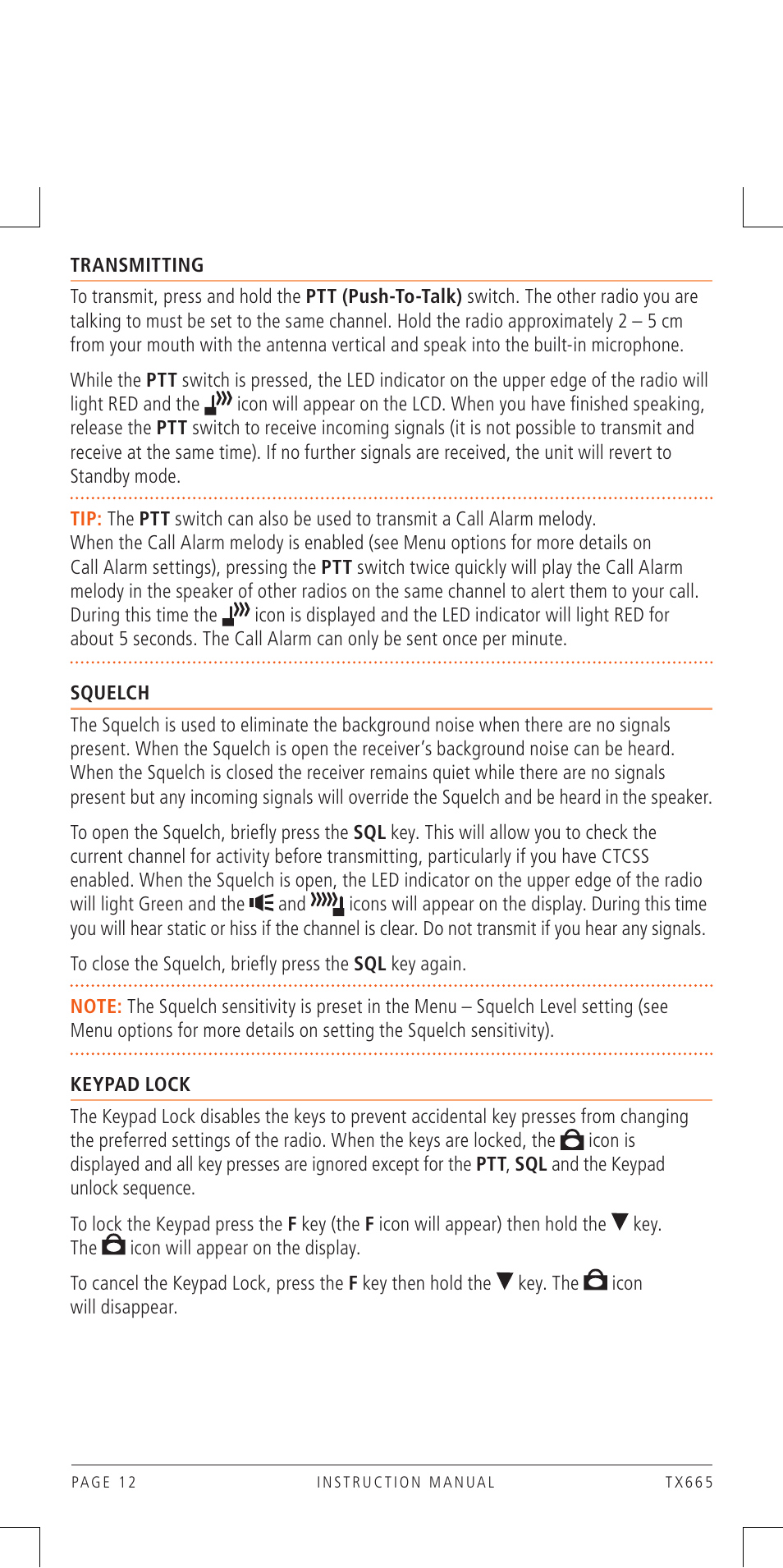 GME TX665 User Manual | Page 12 / 25