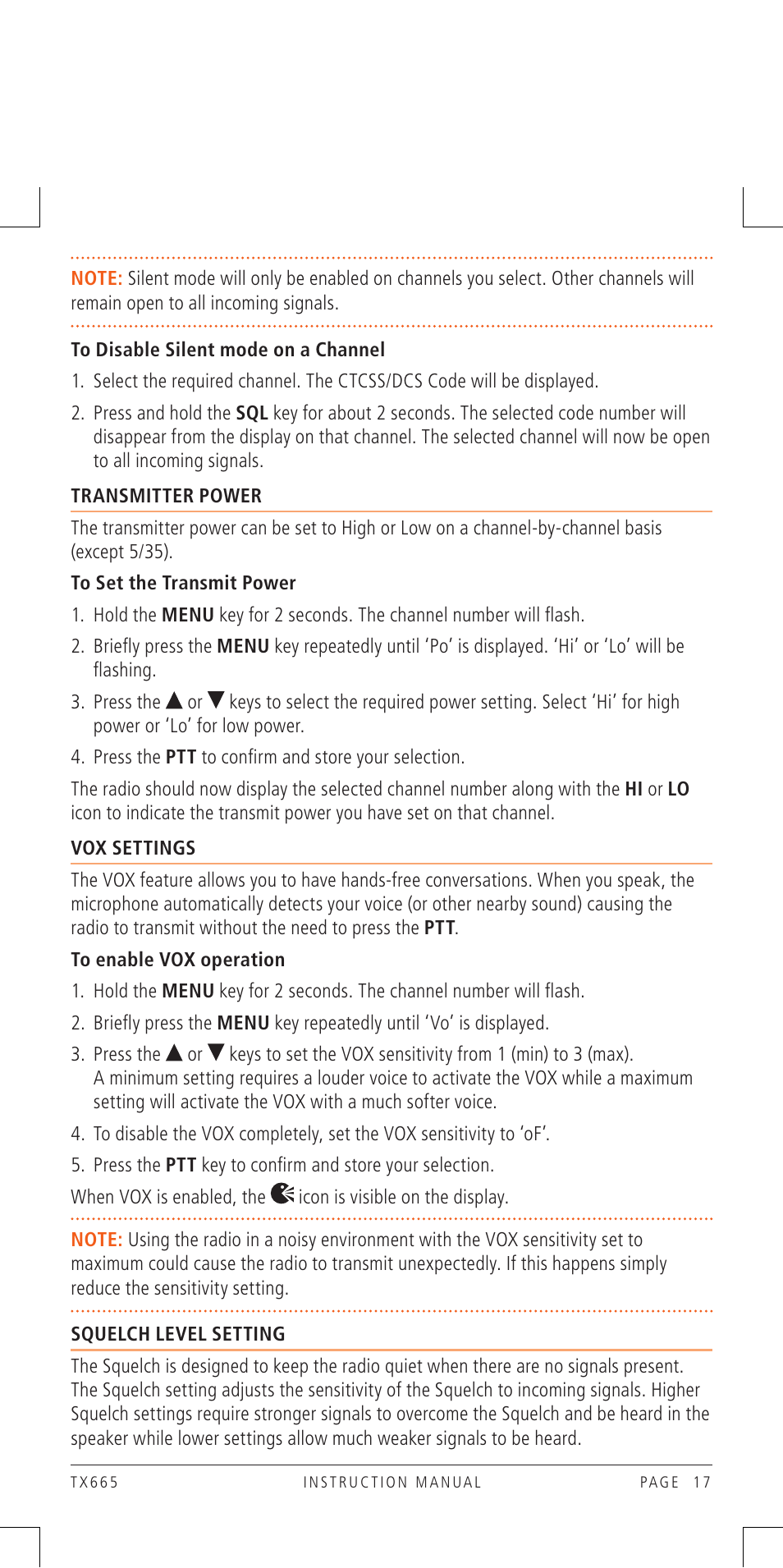 GME TX665 User Manual | Page 17 / 25