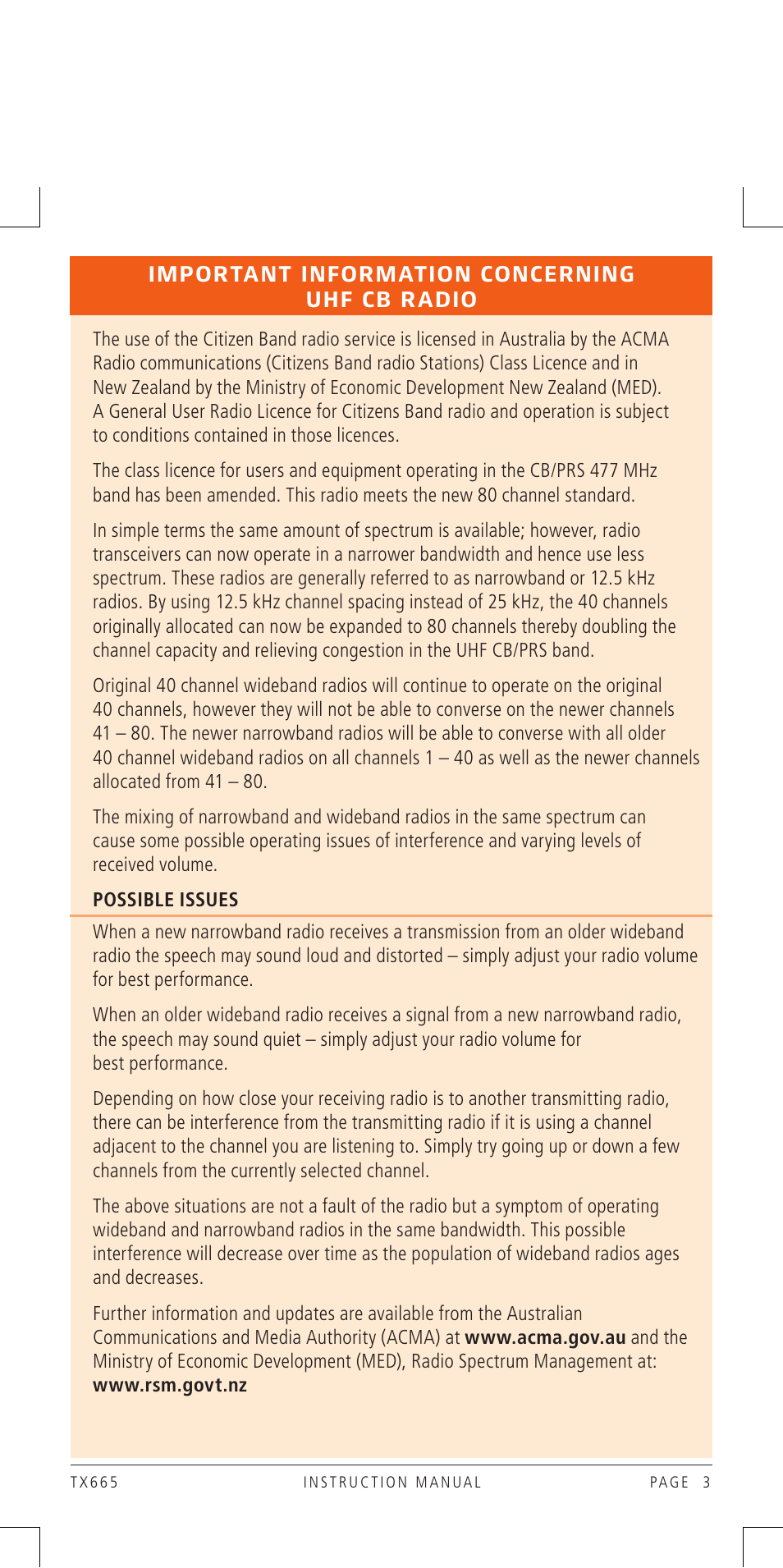 GME TX665 User Manual | Page 3 / 25