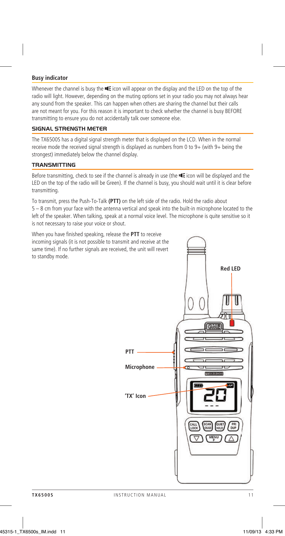 GME TX6500S User Manual | Page 11 / 44