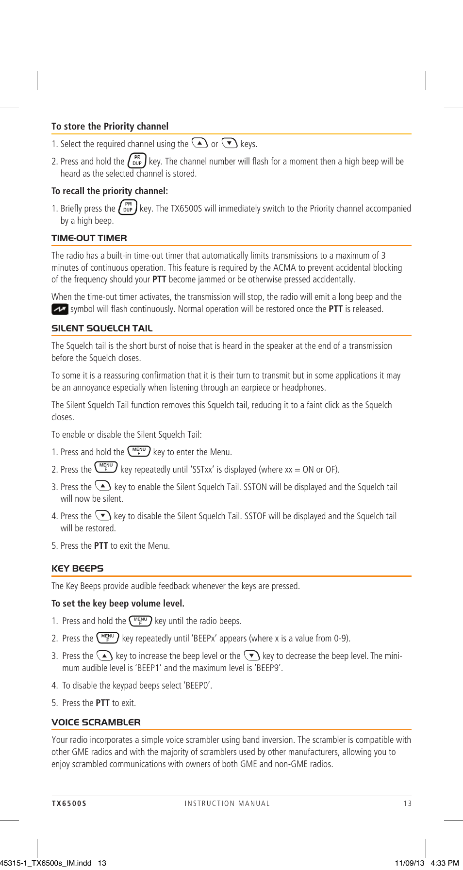 GME TX6500S User Manual | Page 13 / 44