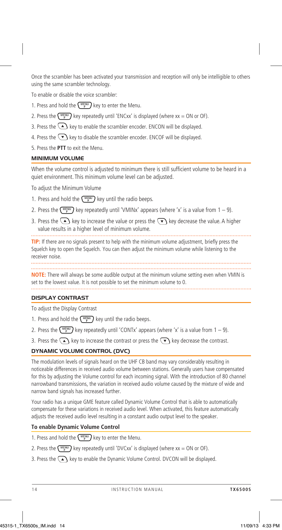 GME TX6500S User Manual | Page 14 / 44