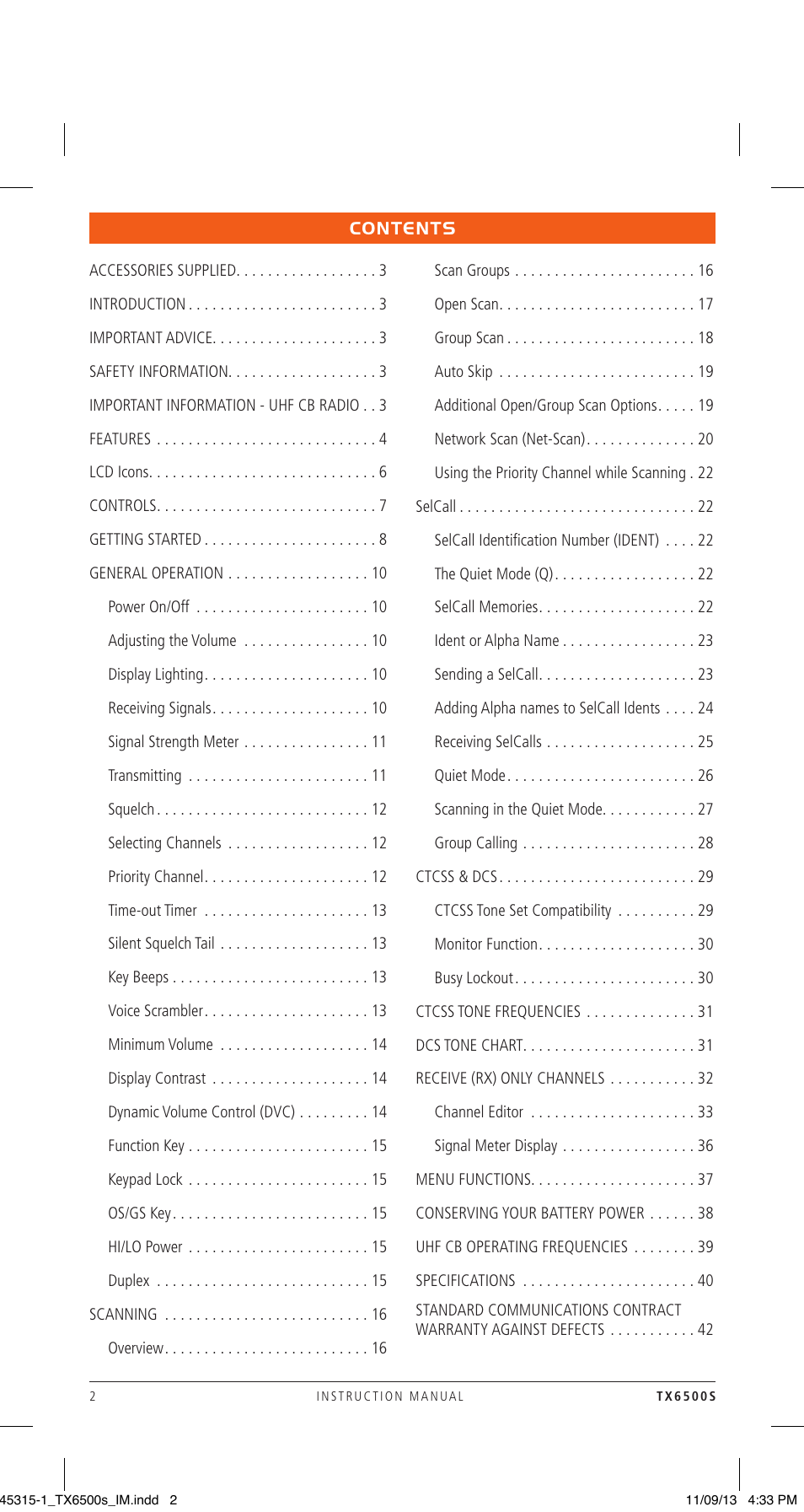 GME TX6500S User Manual | Page 2 / 44