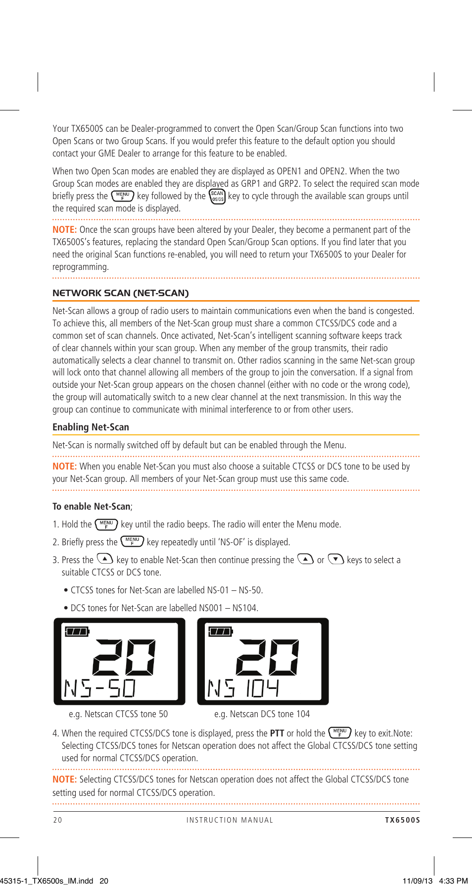 GME TX6500S User Manual | Page 20 / 44