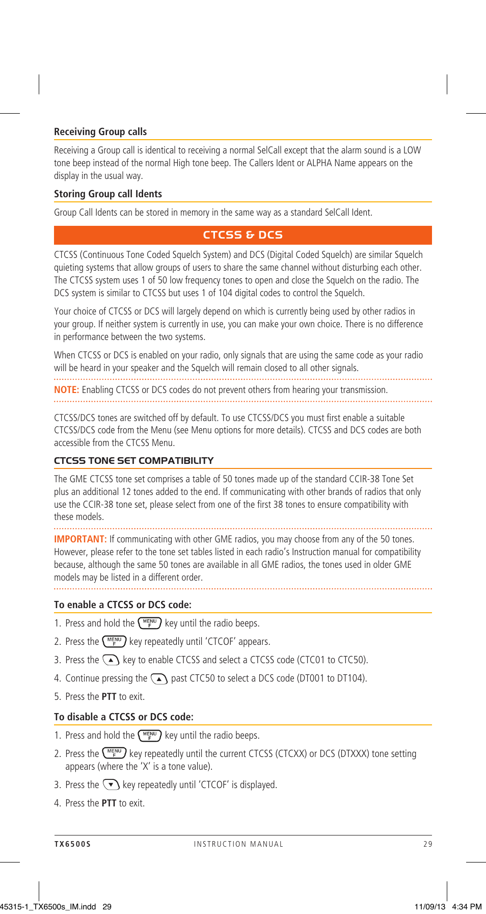 GME TX6500S User Manual | Page 29 / 44