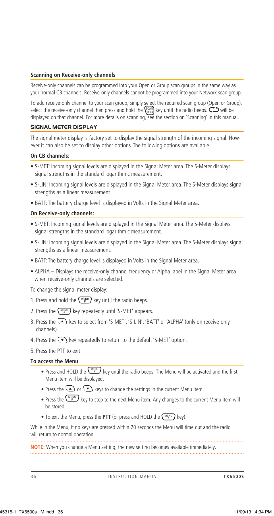 GME TX6500S User Manual | Page 36 / 44