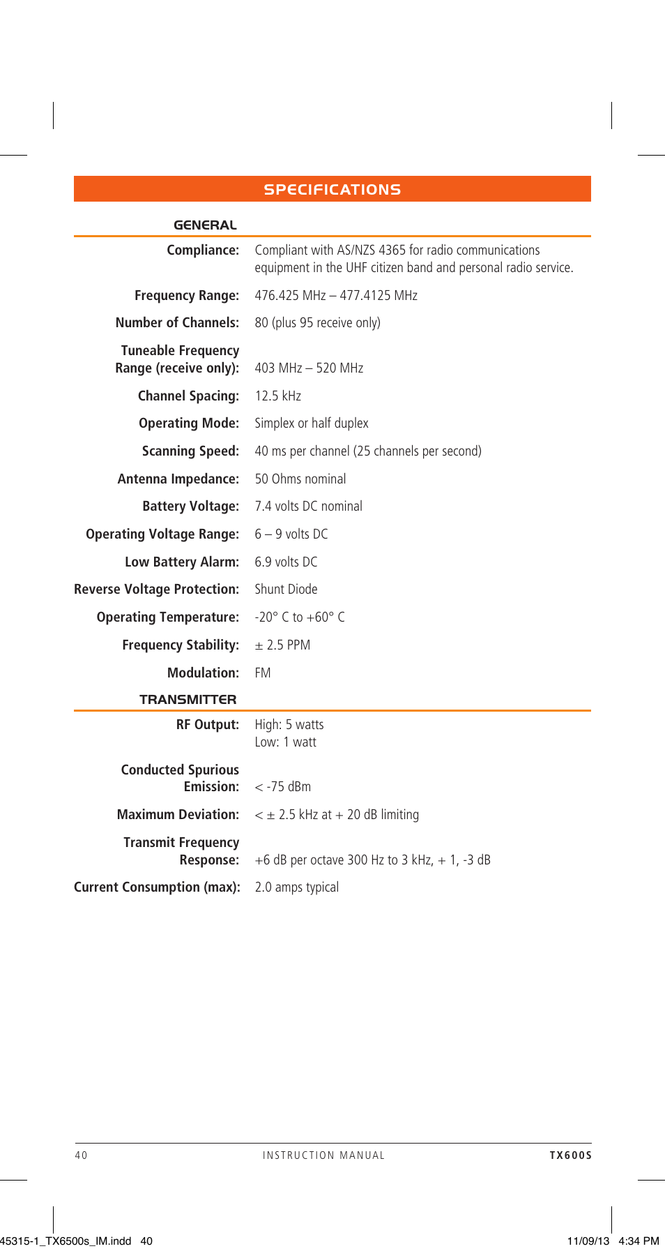 GME TX6500S User Manual | Page 40 / 44