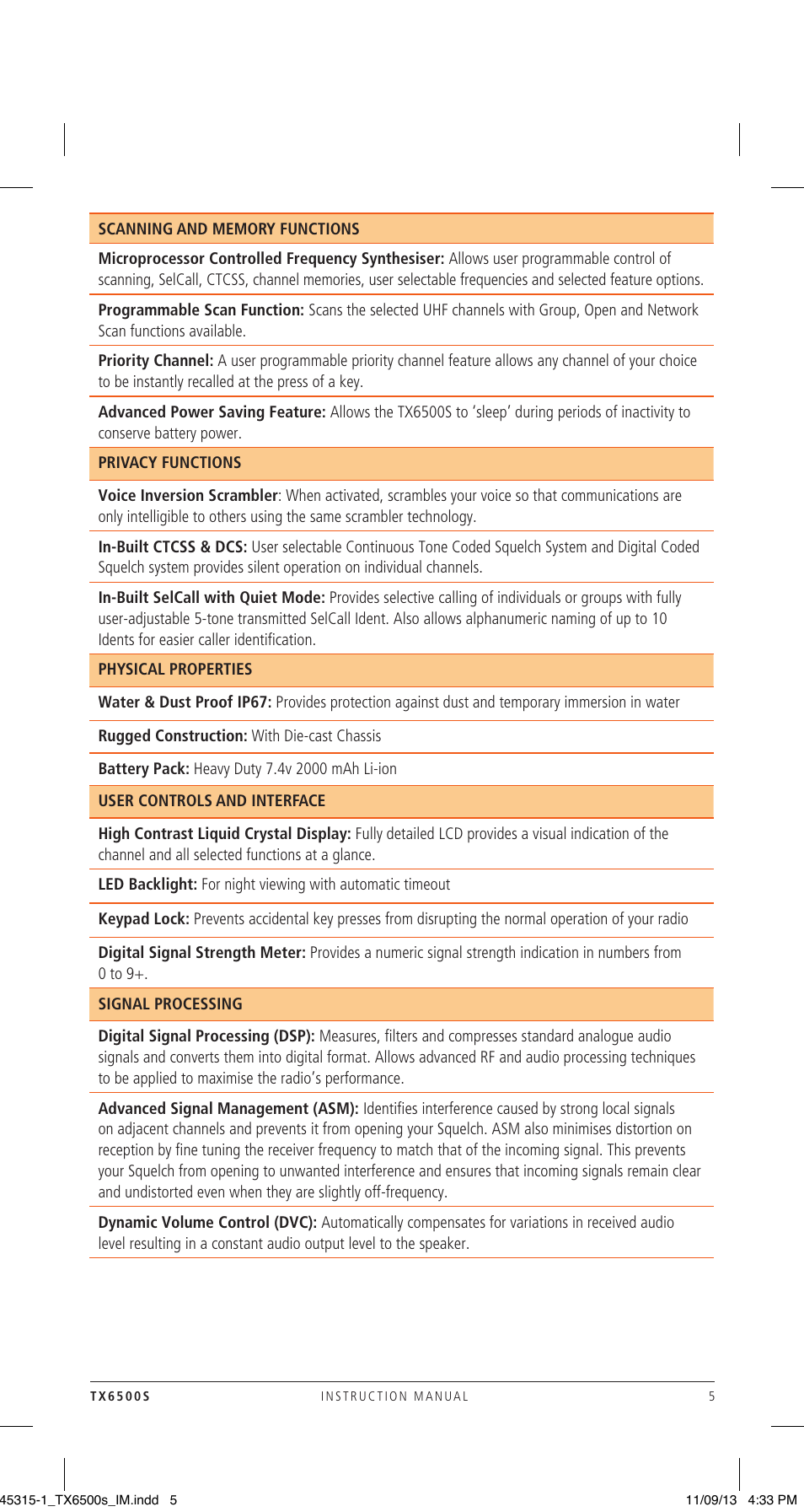 GME TX6500S User Manual | Page 5 / 44