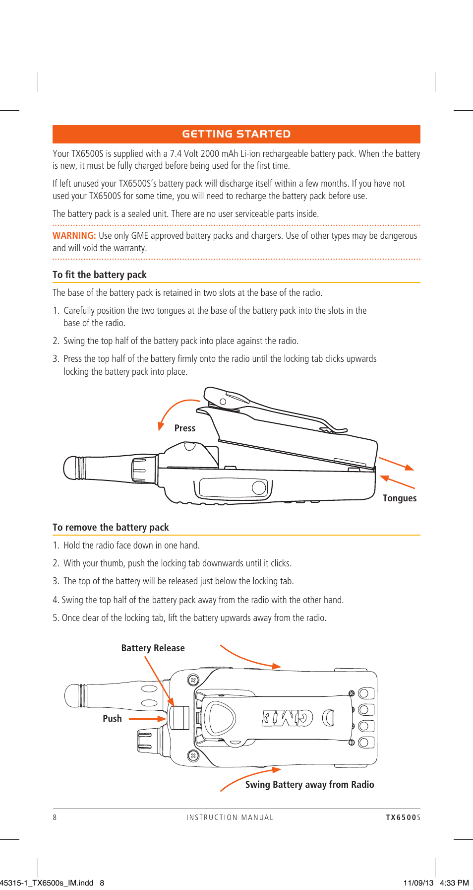 GME TX6500S User Manual | Page 8 / 44