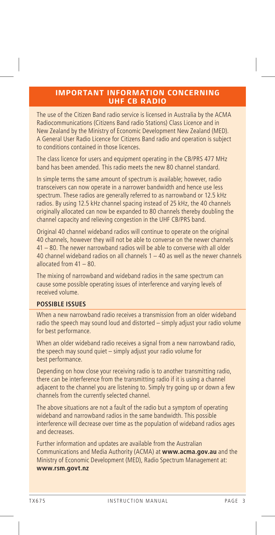 GME TX675TP User Manual | Page 3 / 24