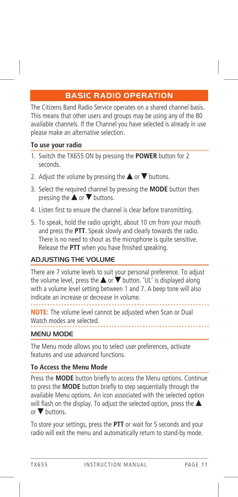 GME TX655 User Manual | Page 11 / 24