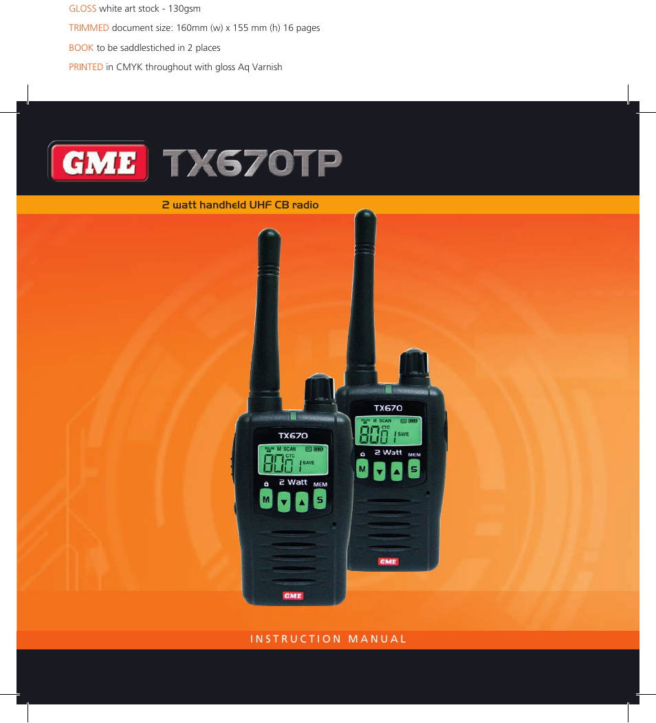 GME TX670TP User Manual | 16 pages