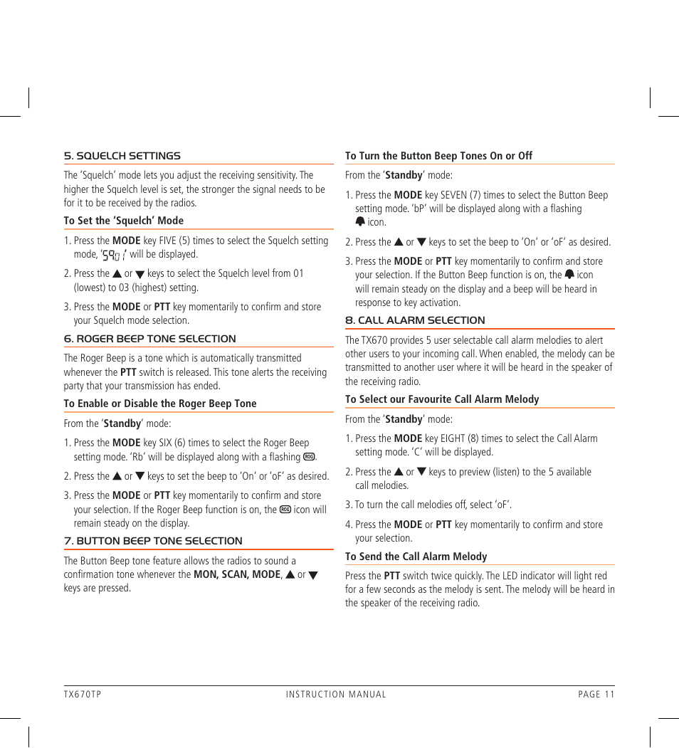 GME TX670TP User Manual | Page 11 / 16