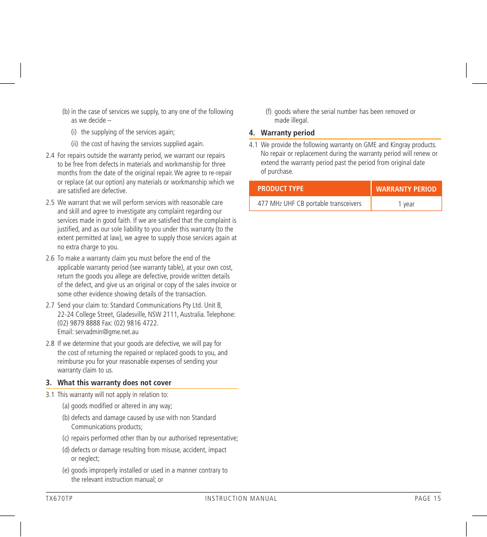 GME TX670TP User Manual | Page 15 / 16