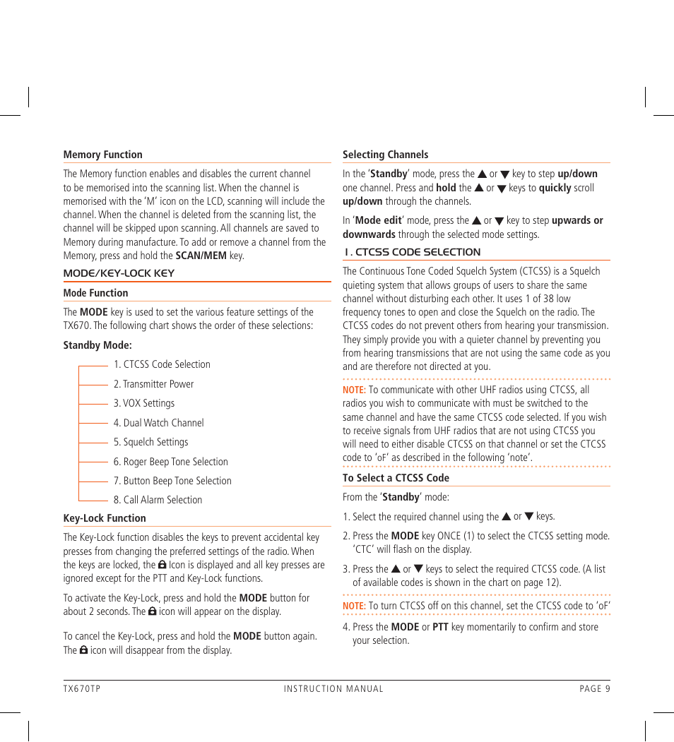 GME TX670TP User Manual | Page 9 / 16