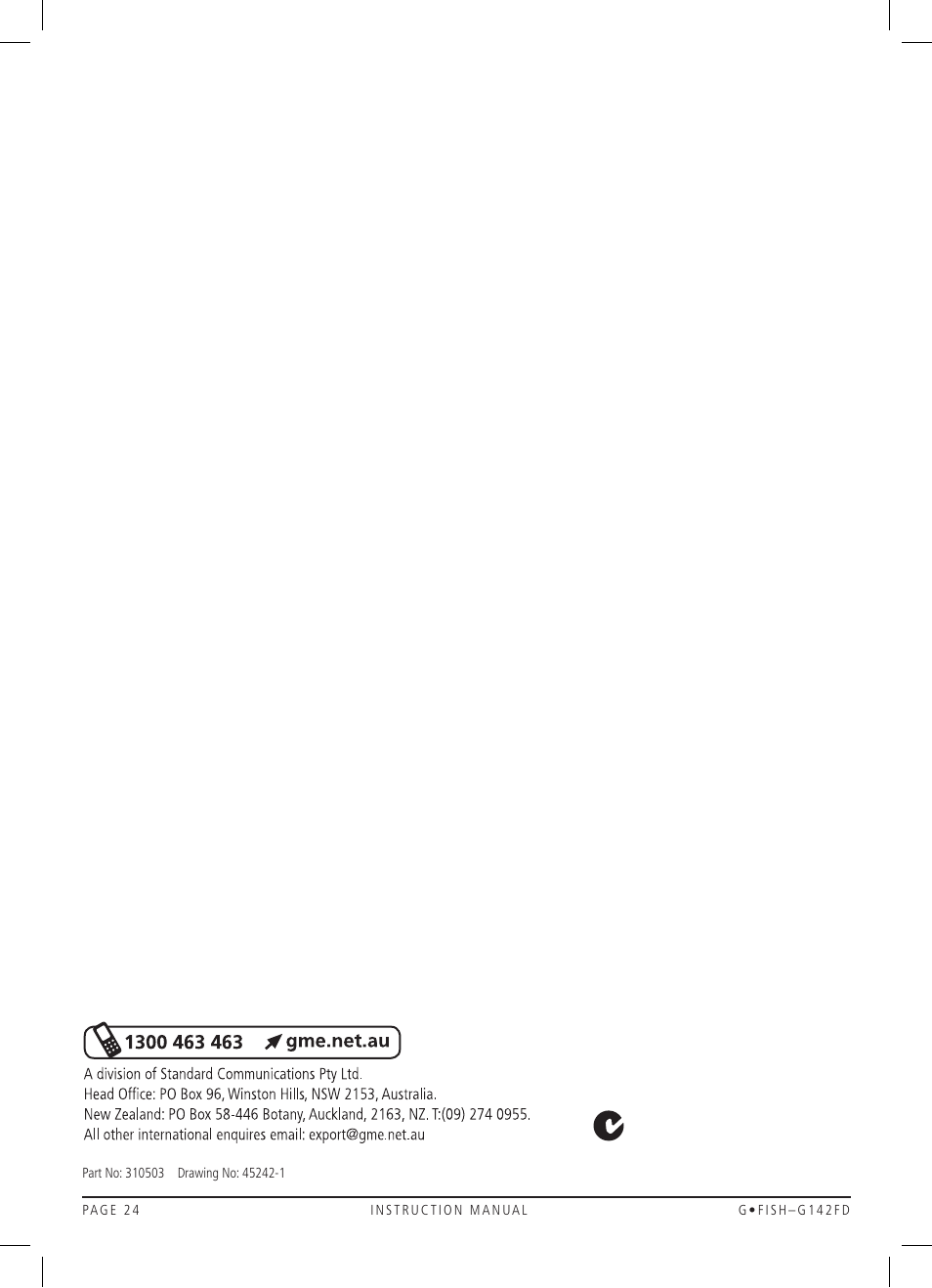 GME G142FD User Manual | Page 24 / 25