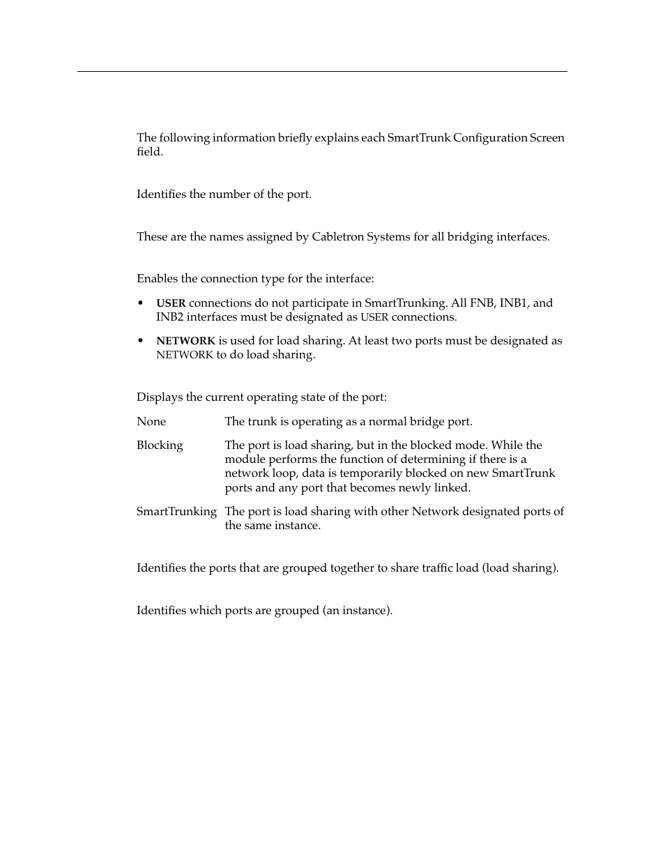 Smarttrunk configuration screen fields | Cabletron Systems 9E423-36 User Manual | Page 14 / 16